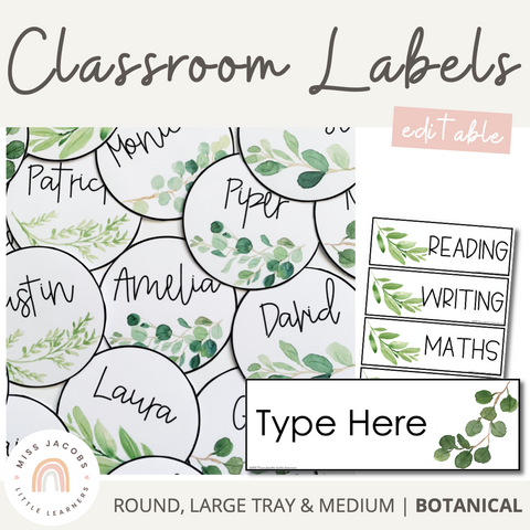 Miss Jacobs Little Learners Top Classroom Decor Trends Botanical Classroom Labels