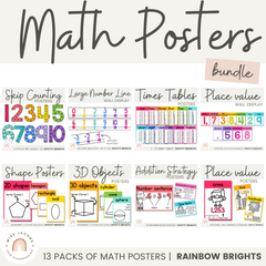 Simple Brights Math Posters Bundle - Miss Jacobs Little Learners