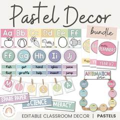 Miss Jacobs Little Learners Pastel Classroom Decor Bundle