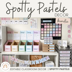 Miss Jacobs Little Learners Spotty Pastels Classroom Decor Bundle