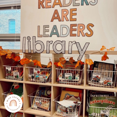 Library nook with a display quote in my Boho Rainbow theme.