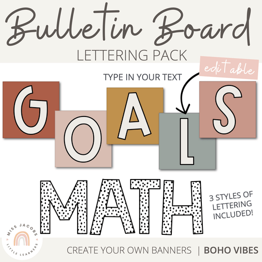 Math Bulletin Board Letters