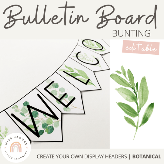 Modern Boho Bulletin Board Letters Display  Editable Rustic Spotted D -  Miss Jacobs Little Learners