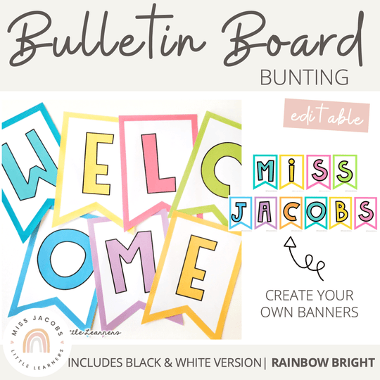 Modern Boho Bulletin Board Letters Display  Editable Rustic Spotted D -  Miss Jacobs Little Learners