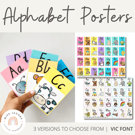 Alphabet Posters - Boho Rainbow - Miss Jacobs Little Learners