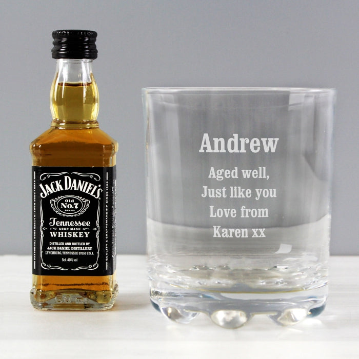 Personalised Jack Daniels & Glass Gift Set The