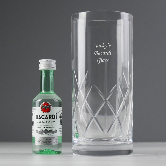 Personalised Bacardi Rum & Crystal Glass Miniature Gift ...