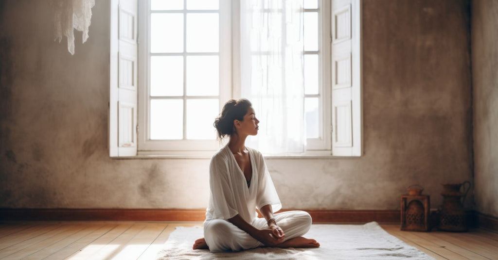 femme qui médite, espace relaxation dans chambre zen