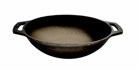 Vinod Legacy Pre-Seasoned Cast Iron Kadai/Kadhai with Glass Lid of 26 cm  Diameter (4.3 litres Capacity) for Cooking and Deep Frying, Loha Kadai, Non