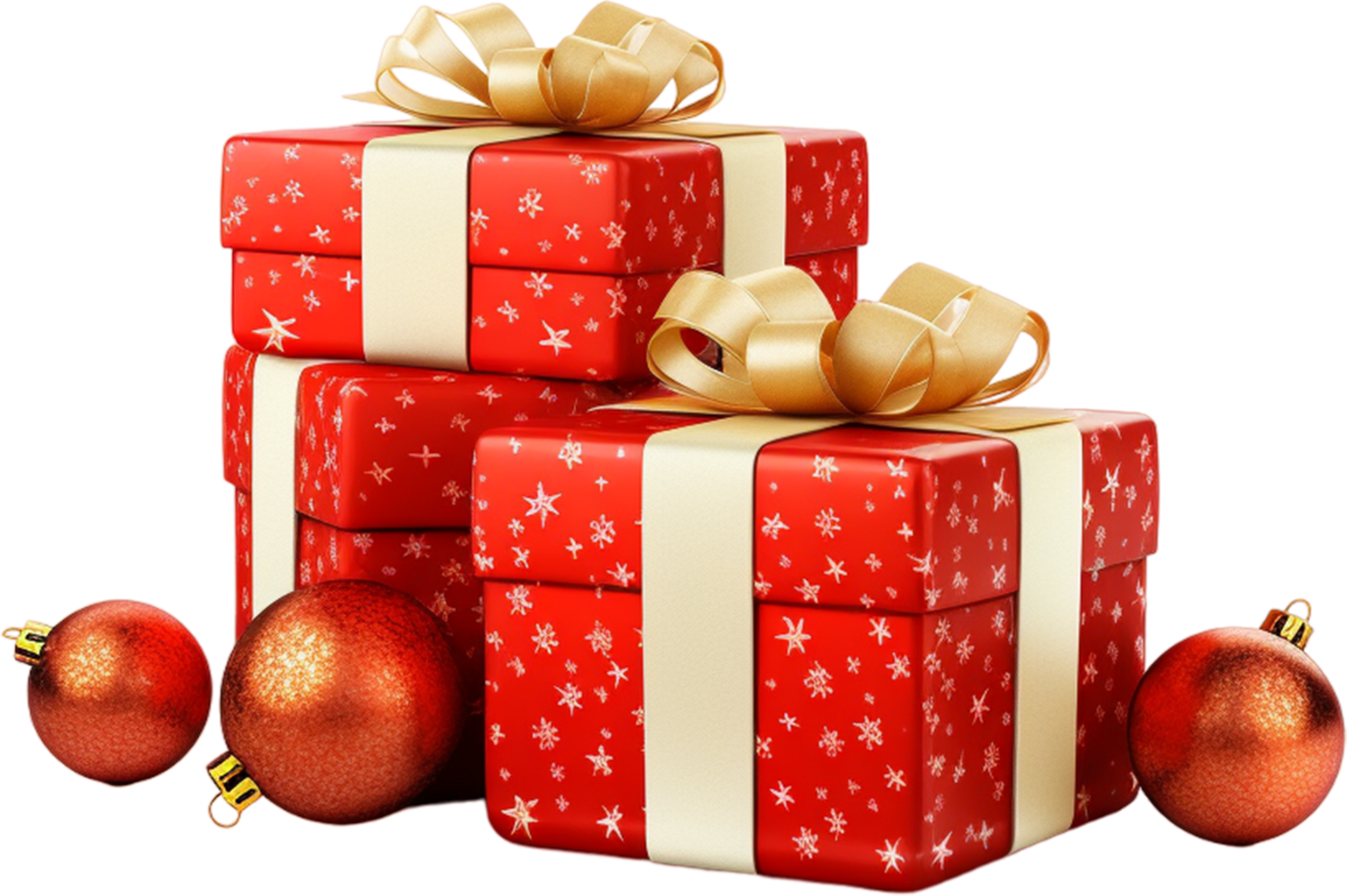 ai-generated-red-christmas-gift-boxes-with-gold-ribbon-free-png