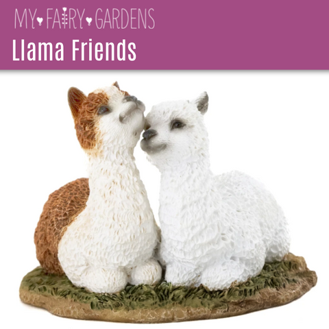 Fairy Garden Kissing Llamas