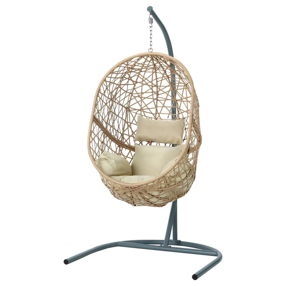 Gardeon Swing Chair Egg Hammock With Stand Outdoor Furniture Wicker Seat Yellow from Deals499 at Deals499