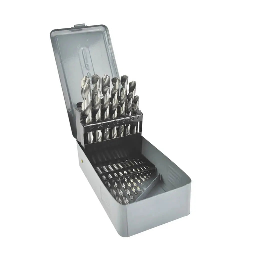 25Pcs HSS Drill Bit Set High Speed Steel Metric Metal Case 1mm - 13mm Coated New Deals499