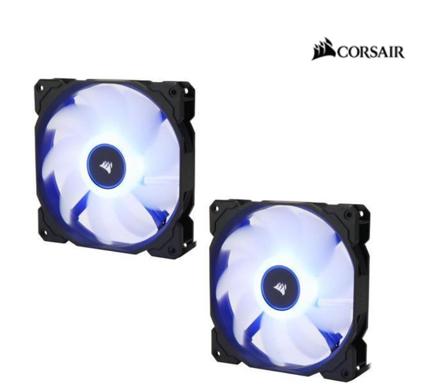 CORSAIR Flow 140mm Fan Low Noise Edition / Blue LED 3 PIN - Hydraulic Bearing, 1.43mm H2O. Superior cooling performance. TWIN Pack! - Deals499