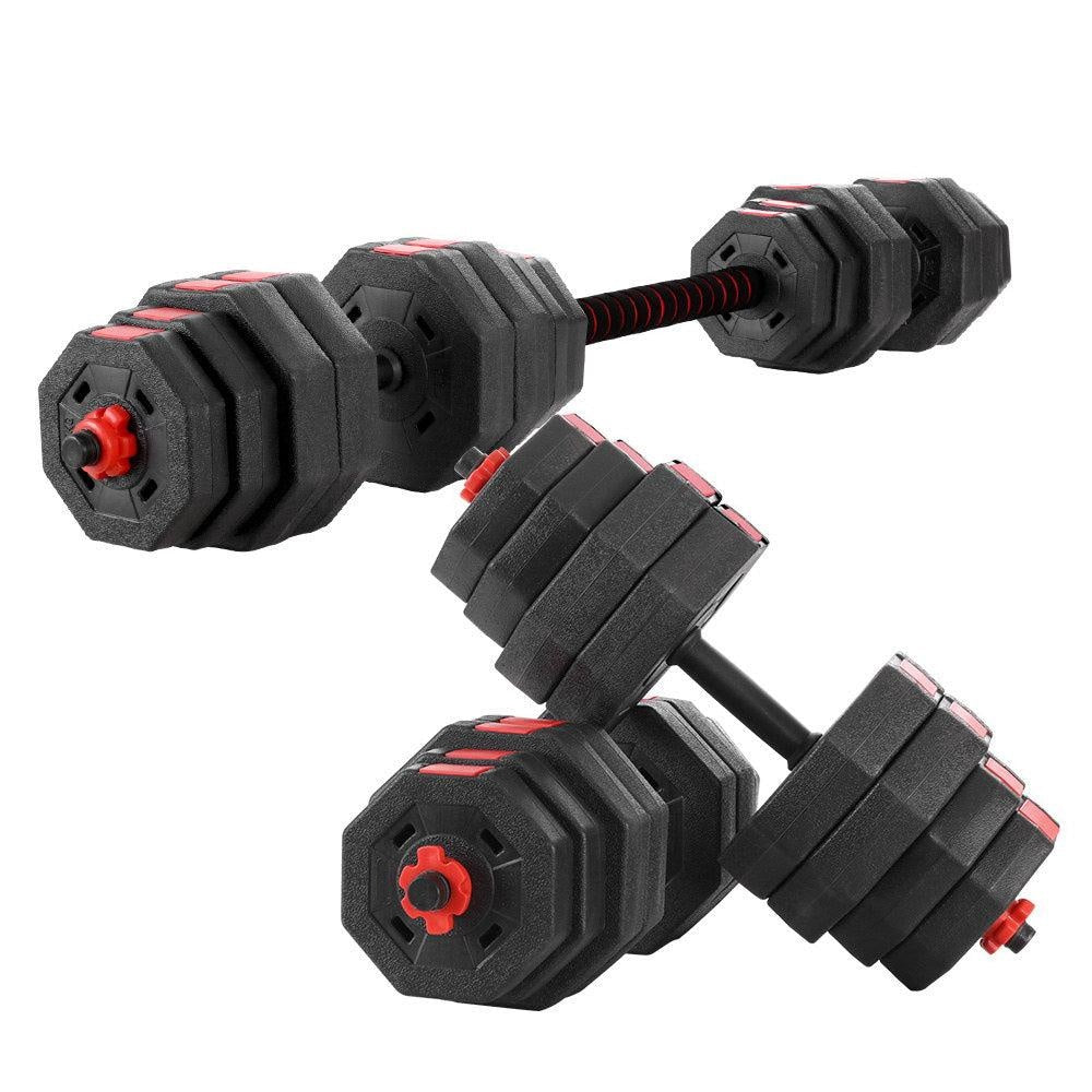 40KG 2-in-1 Dumbbell Barbell Set Adjustable Dumbbells Weights Home Gym Fitness Deals499