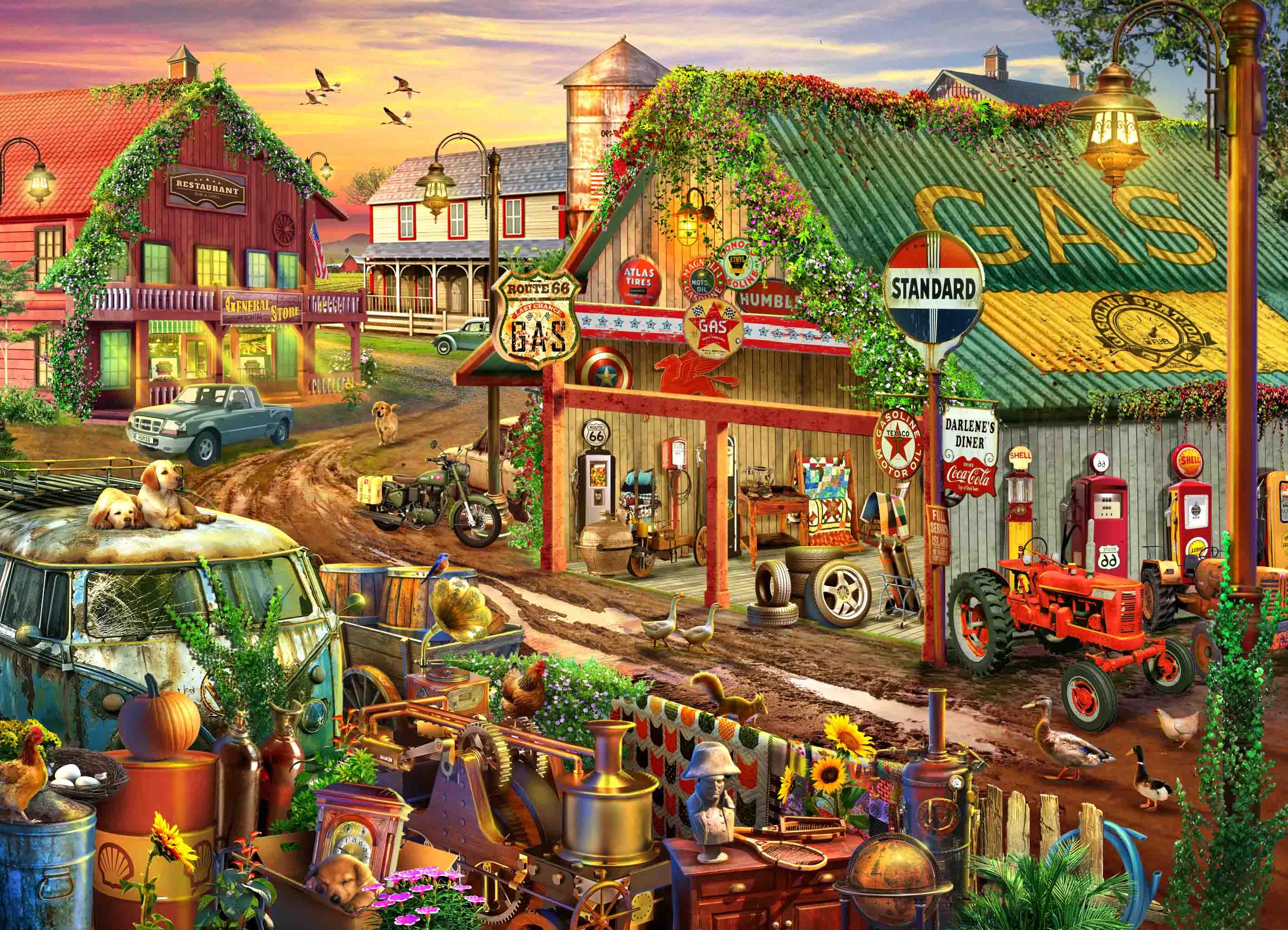 Gas Station Jigsaw Puzzles 1000 Piece-0