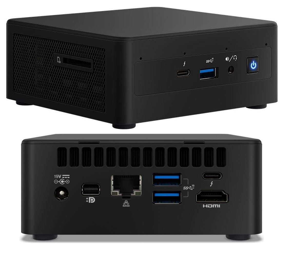 INTEL NUC 11 mini PC Kit i7-1165G7 4.7GHz 2xDDR4 M.2 & 2.5' SSD 4xDisplays HDMI USB-C mDP Intel Xe Graphic GbE LAN WiFi6 BT VESA 2xThunderbolt 3 7xUSB INTEL