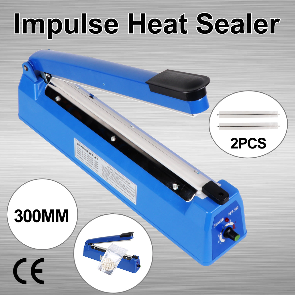 300mm Impulse Heat Sealer Sealing SAA Machine Electric Plastic Poly Bag Deals499