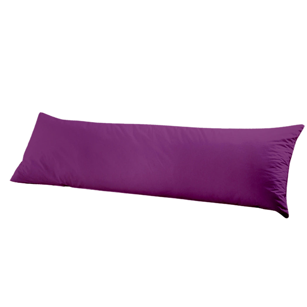 DreamZ Body Full Long Pillow Luxury Slip Cotton Maternity Pregnancy 137cm Plum Deals499