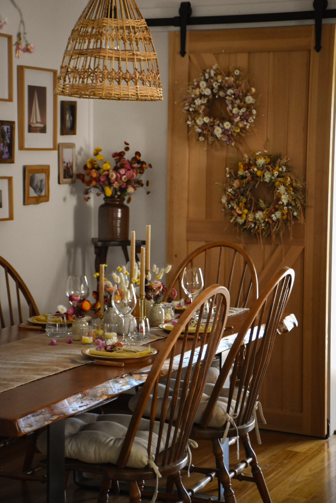 festive styling with dried flowers and candlelight amble and twine dried flowers australia