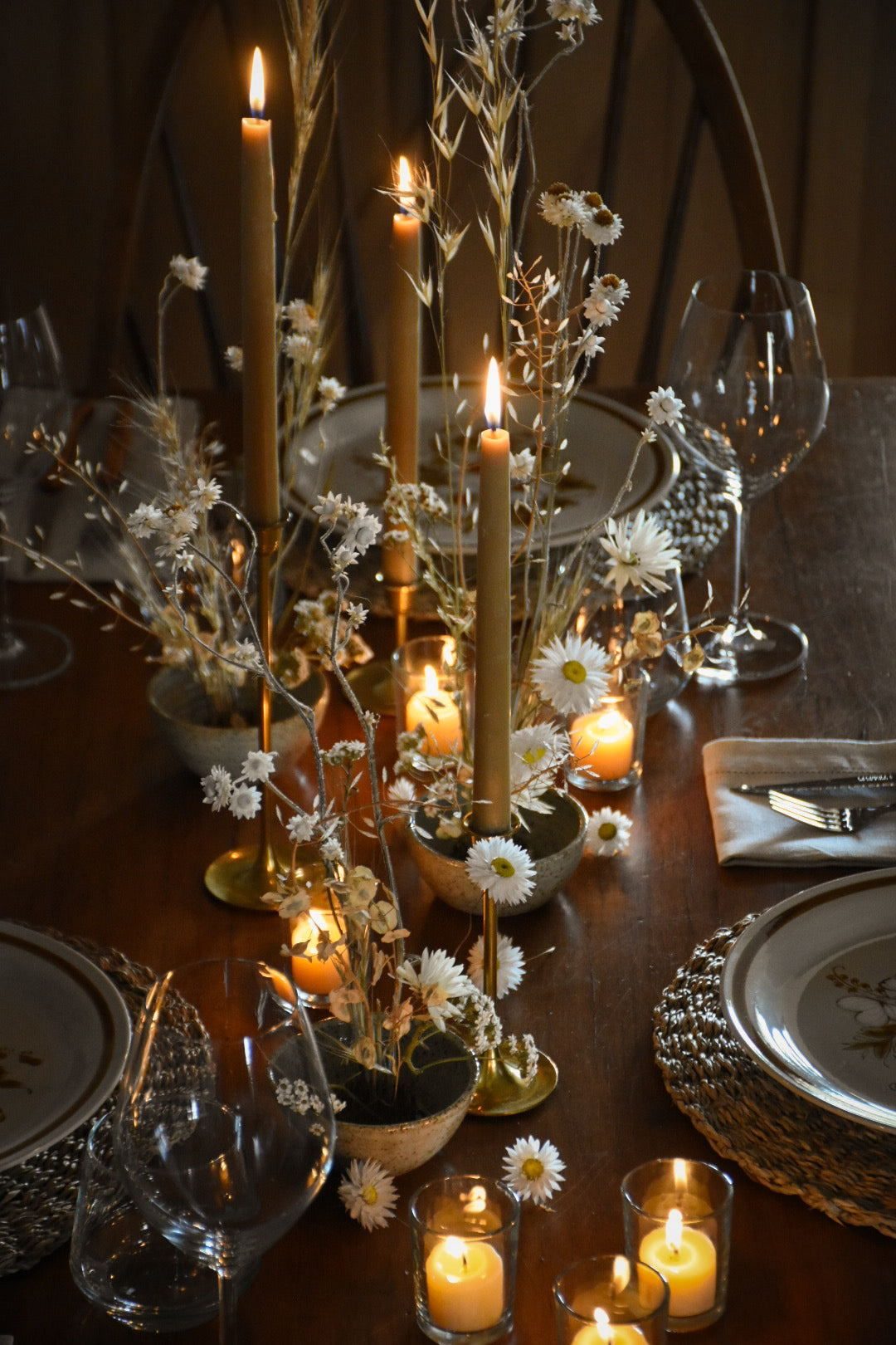 festive styling with dried flowers and candlelight amble and twine dried flowers australia