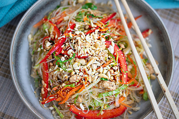 Glasnudelsalat mit Tofu 