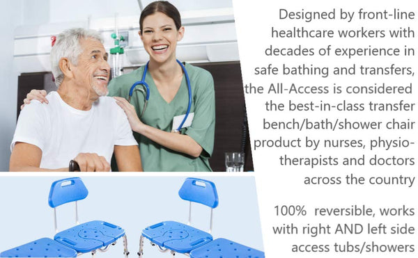 ALL-ACCESS Bath Transfer Bench with CUTOUT for Tub and Shower Transfers