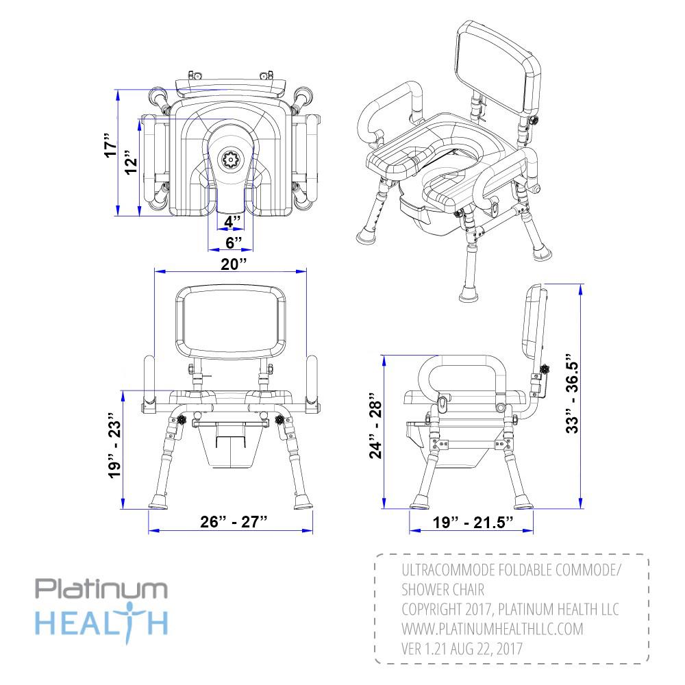 commode chair dimensions