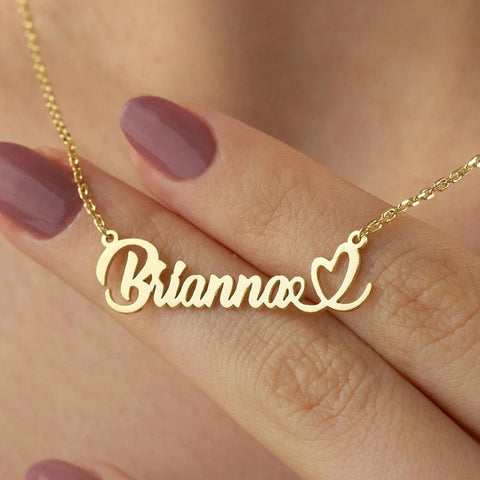 10 Most Beautiful Necklaces to Complement Any Outfit - Gold Heart Name Necklace