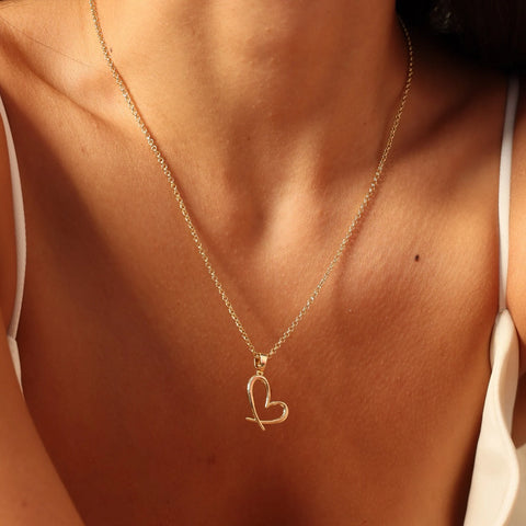 Heart Drop Gold Necklace
