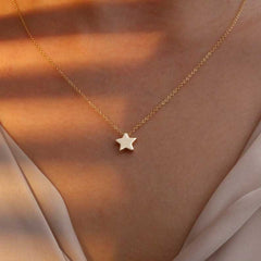 Gold star necklace, everyday wear jewelry, birthday gift for her