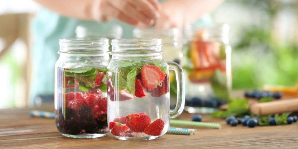 Strawberry and basil infused water