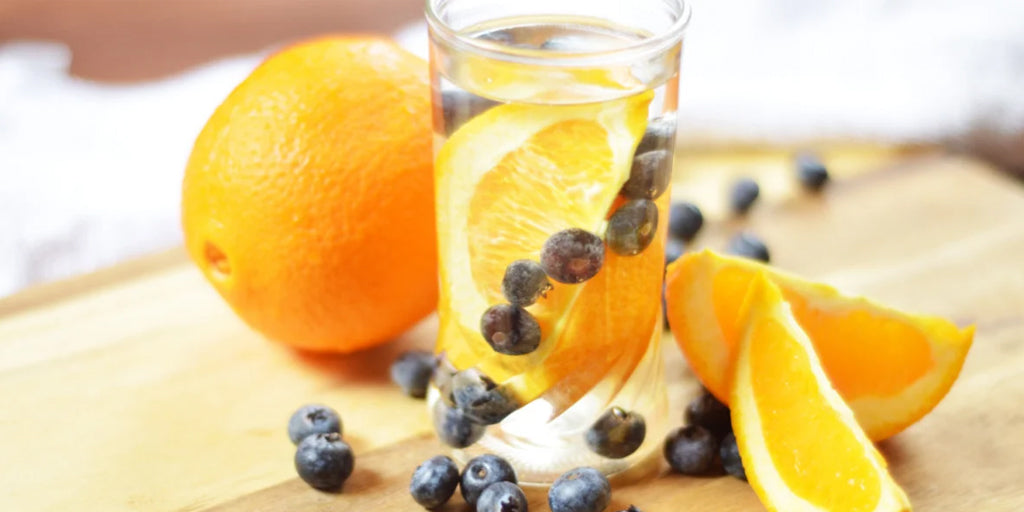 Orange and blueberry infused water