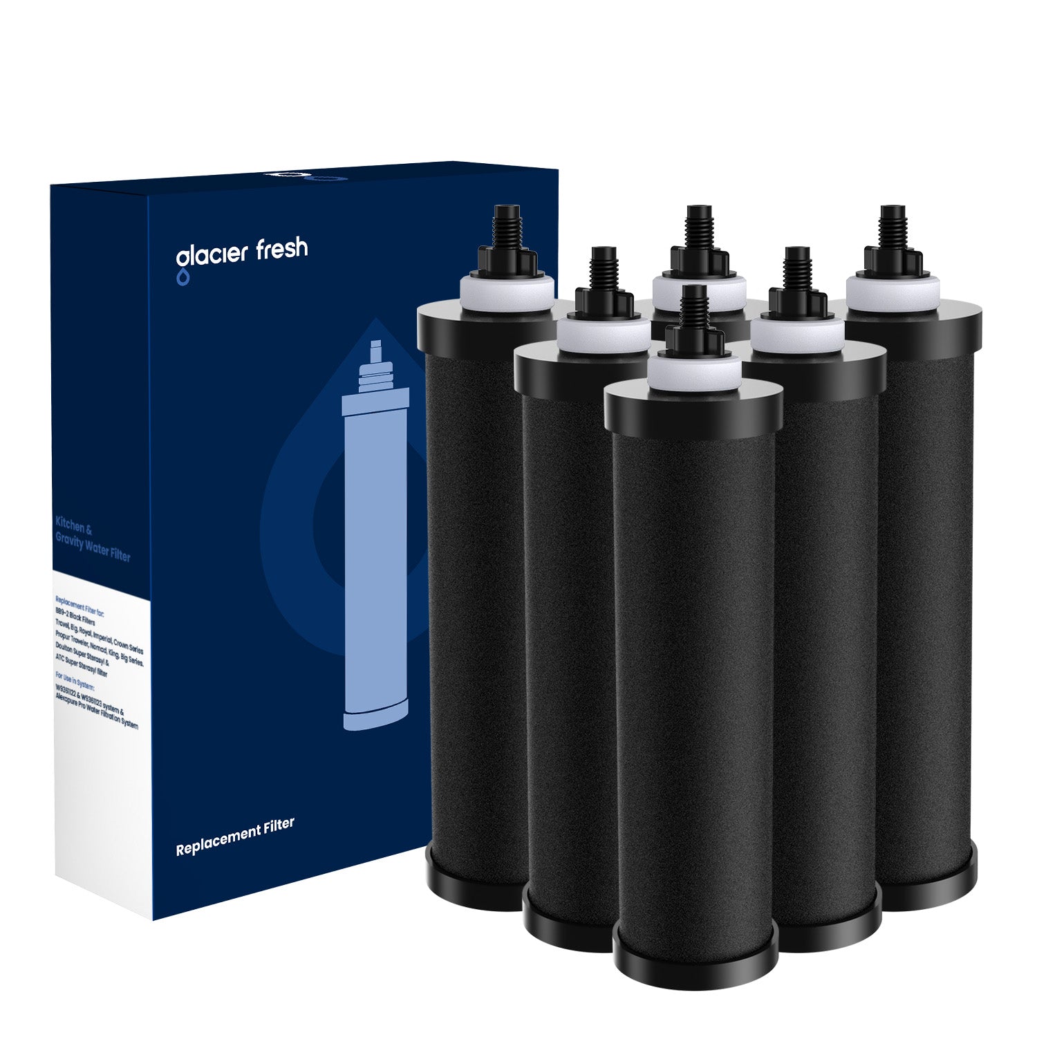 Black Berkey Replacement Filters ＆ Fluoride Filters Combo Pack