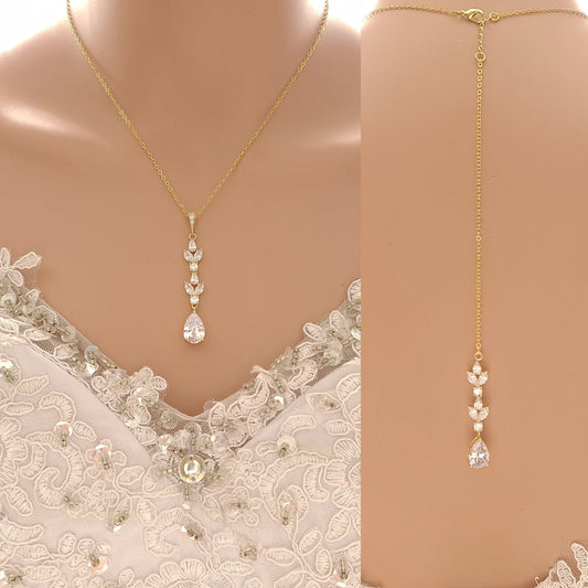 Frcolor 1pc Back Chain Bridal Backdrop Necklace Wedding Back Necklace  Crystal Pendant Body Jewelry (Silver) - Walmart.com