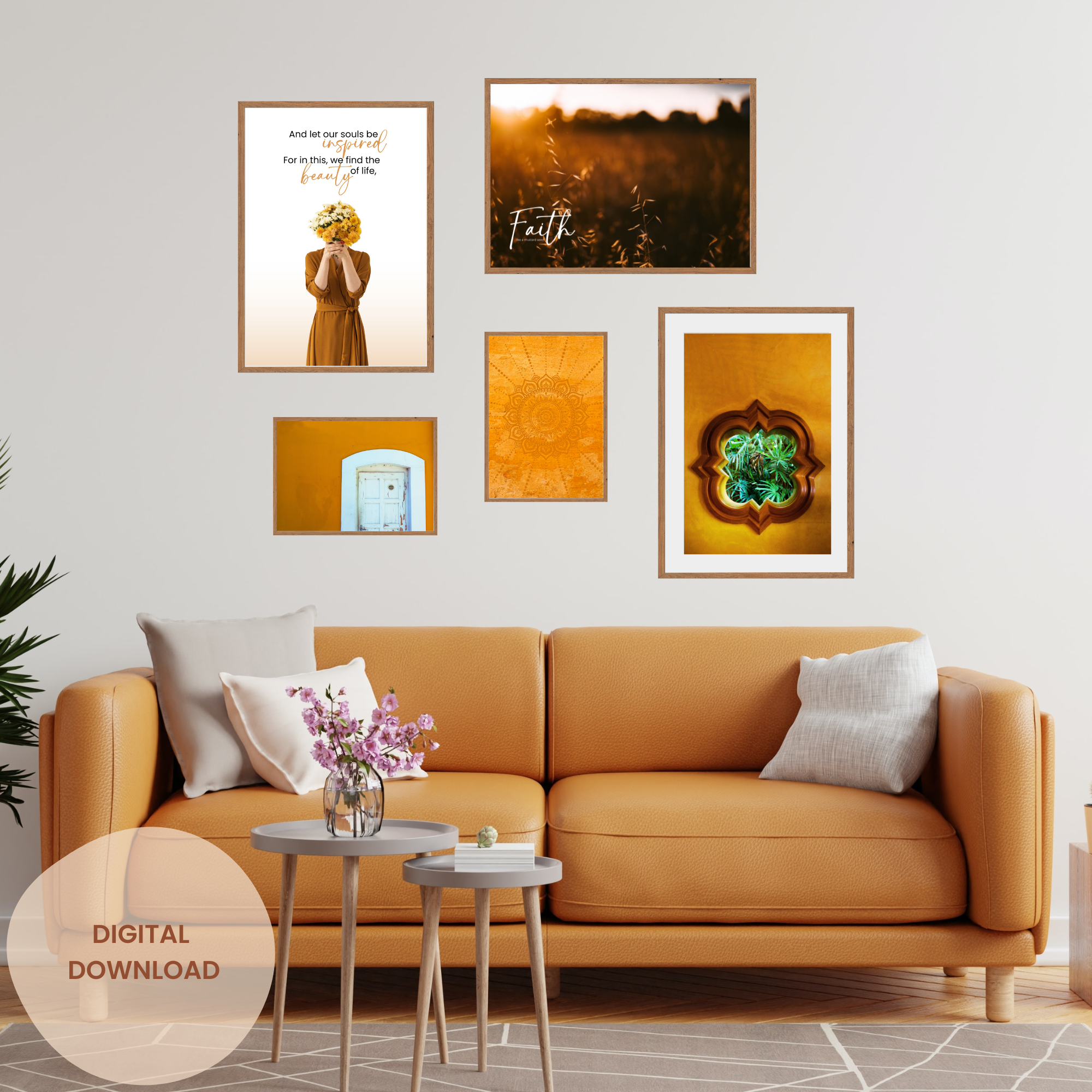 Mustard hues art printable sets