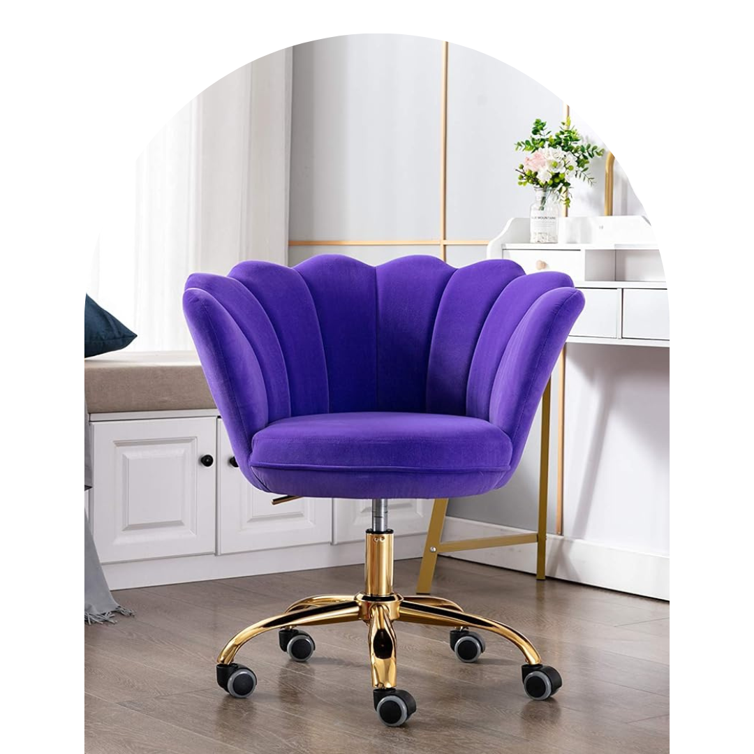 Ultra violet purple velvet office chair
