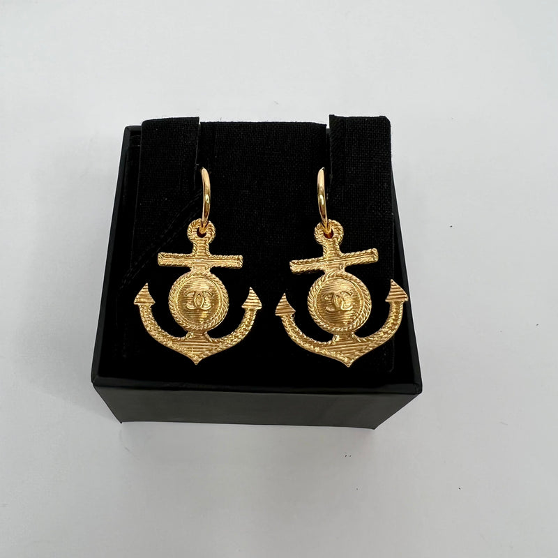 Chanel Gold Anchor Earrings – Luxe Cheshire