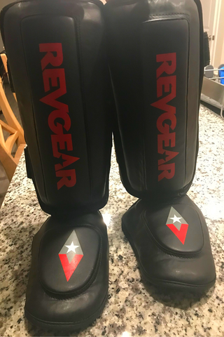 revgear muay thai shin guards front