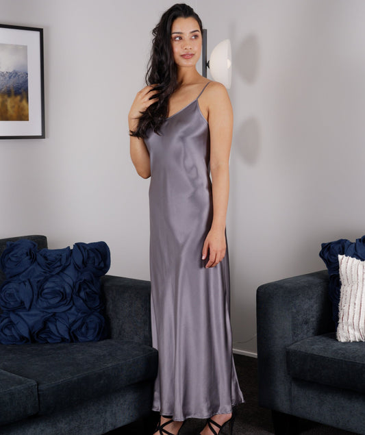 Silk Singlet Dress - Gunmetal – Carmen Kirstein