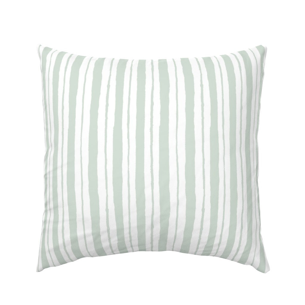Watery Stripes Euro Shams in Meadow Sage