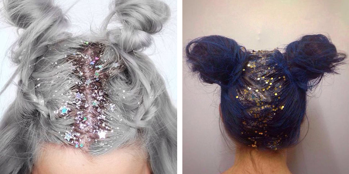 Glow in the Dark Glitter hair roots