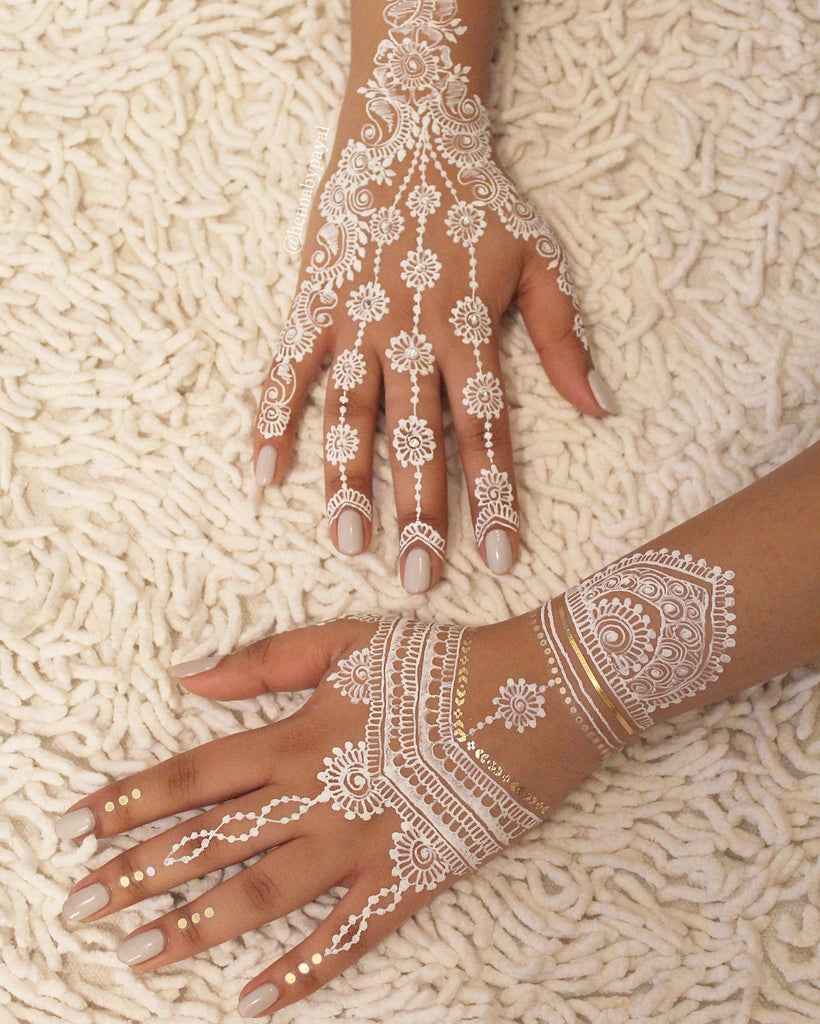 White henna mehndi glo tatts