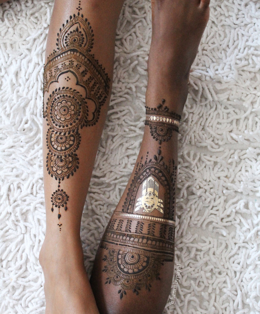 gold henna art