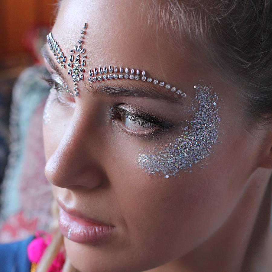 face jewels for makeup Festival Wedding Face Gems Temporary Tattoos mermaid  halloween Bindi Fusion Headpiece Body Jewellery bindi face jewel(Topaz
