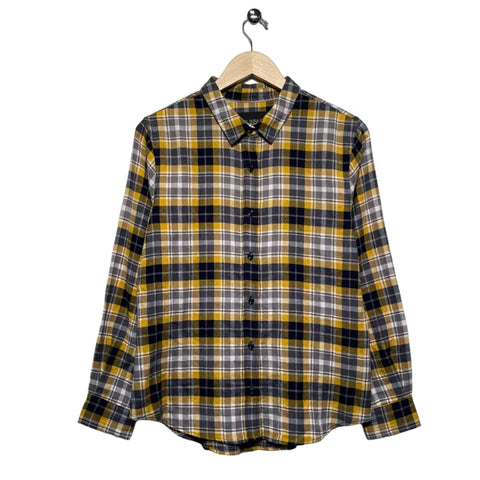 wildfang plaid cotton blend button up blouse