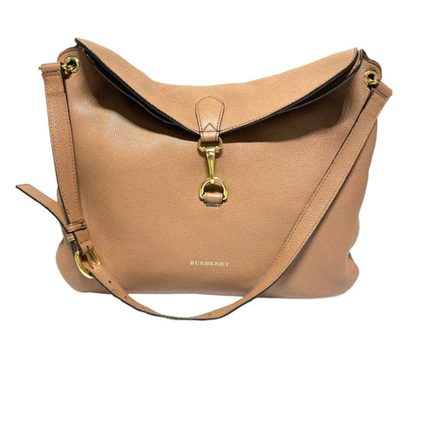 burberry pebbled leather taupe shoulder bag on sale at here we go again in south portland