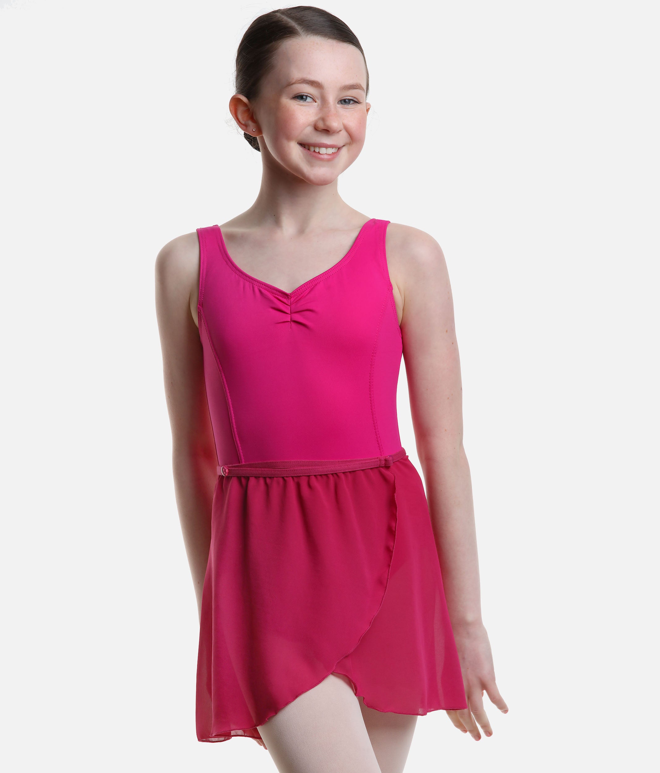 ROCH VALLEY ELIZABETH MICROFIBRE RUCHE FRONT SLEEVELESS LEOTARD