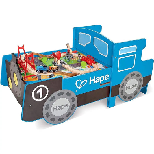 Hape Super Cityscape Transport Bucket | Wooden Toy Train Set with City  Scenes, Plane, Battery-Powered Engine, for Children 3+ Years