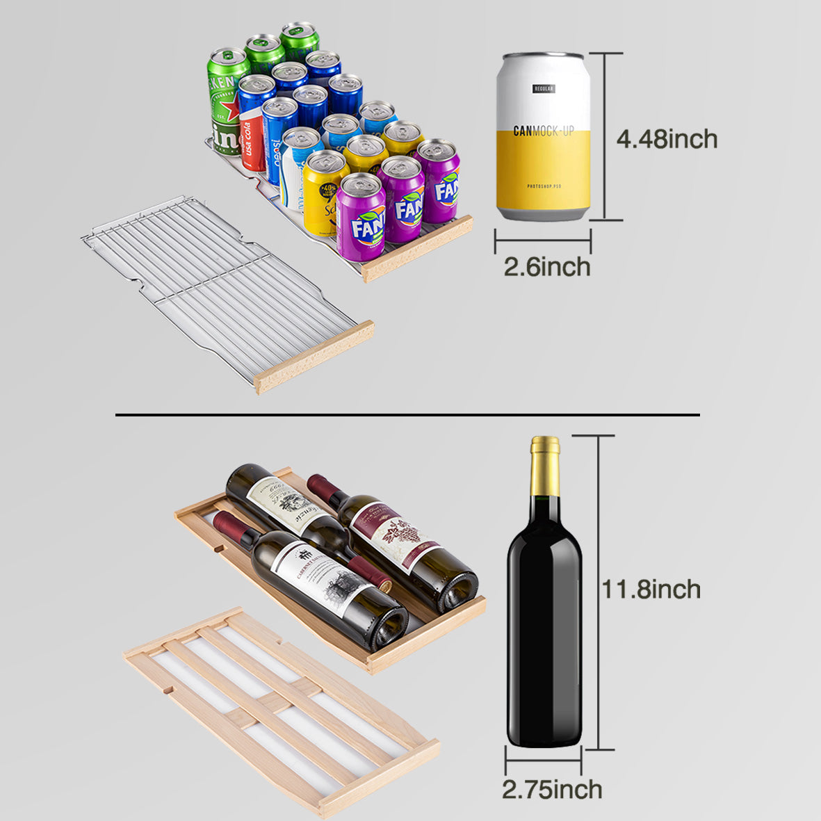 BODEGAcooler Wine and Beverage Cooler 24 Built-in Dual Zone 18